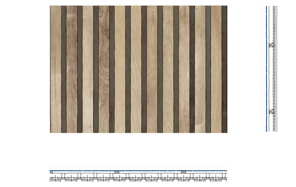 Vertikálne drevené obklady - doska na doske