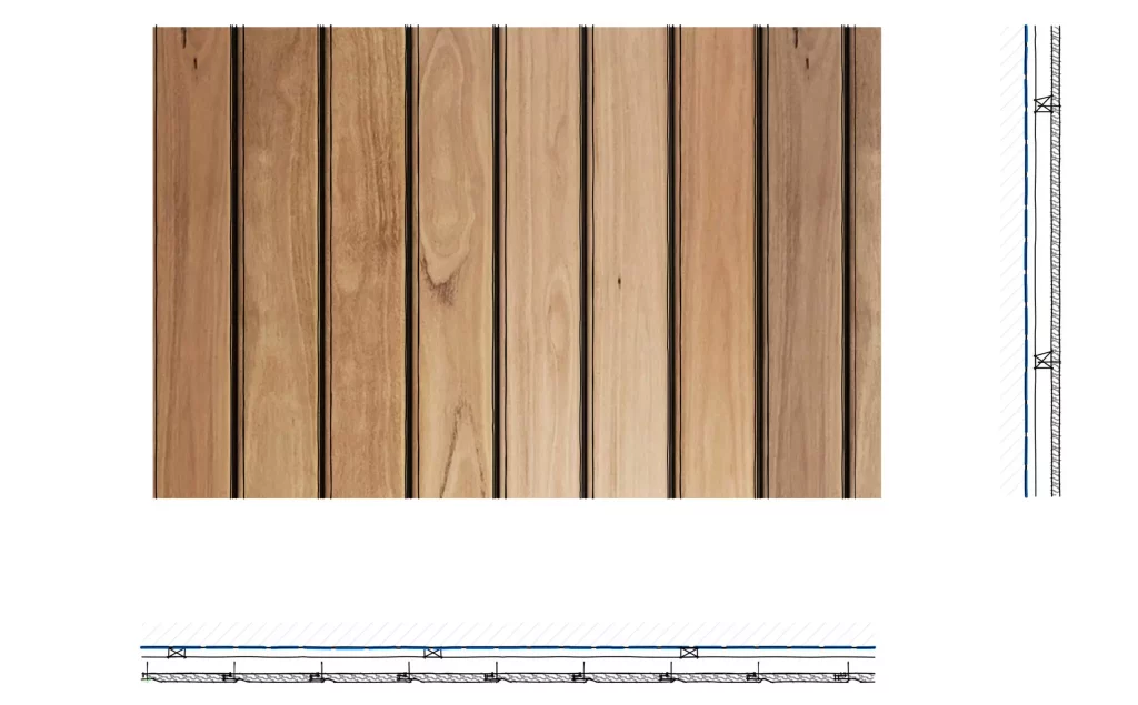 Vertikálne drevené obklady - perodrážka